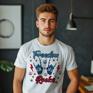 Camiseta Libertad rocas Día de la Independencia 4 de julio