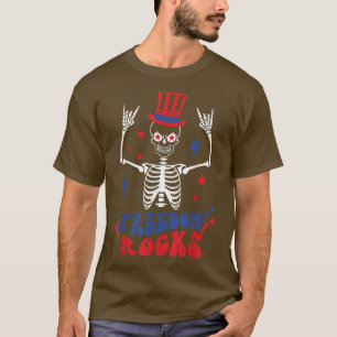 Camiseta Libertad Rodea Funny Esqueleto Patriótico Cuarto D