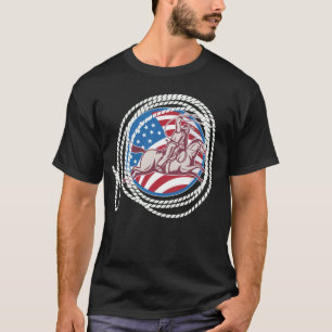Camiseta Libertad Rodeo: Cowboy Monográfico Patriótico