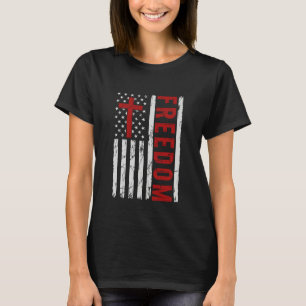 Camiseta Libertad Roja Orgullo Patriótico USA Grunge Bander
