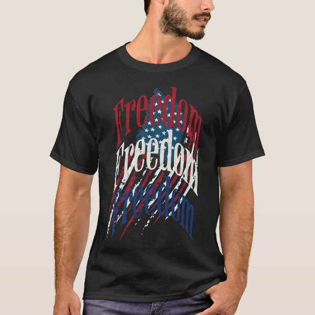 CAMISETA LIBERTAD ROJO BLANCO Y AZUL (Anverso)