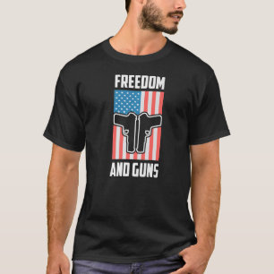 Camiseta Libertad Y Armas A Favor De Estados Unidos Pistola