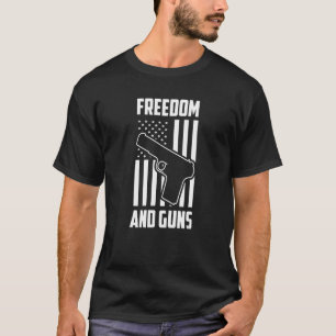 Camiseta Libertad Y Armas A Favor De Estados Unidos Pistola