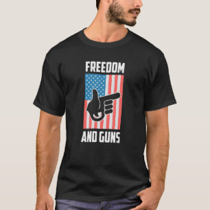 Camiseta Libertad Y Armas A Favor De Estados Unidos Pistola