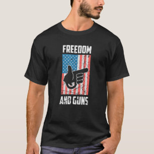 Camiseta Libertad Y Armas A Favor De Estados Unidos Pistola