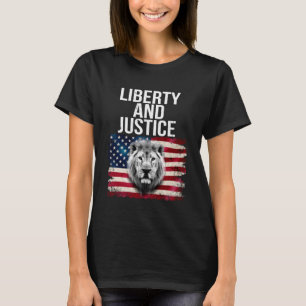 Camiseta Libertad y justicia Patriótica Bandera Vintage de 