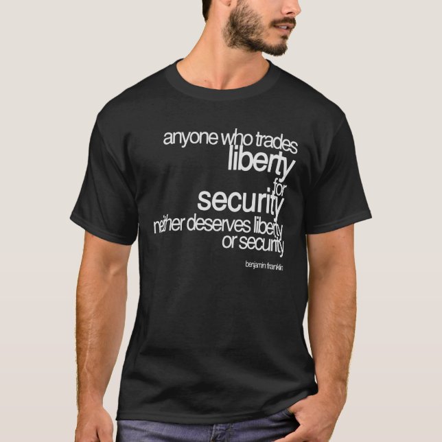 Camiseta Libertad y seguridad - Benjamin Franklin (Anverso)