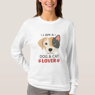 Camiseta Libertad Yo SOY Un Perro Y Gato Amante De Mangas L