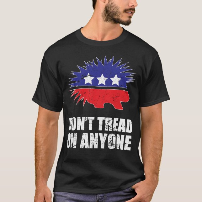 Camiseta Libertarian Porcupine logo Don't Tread on Anyone (Anverso)