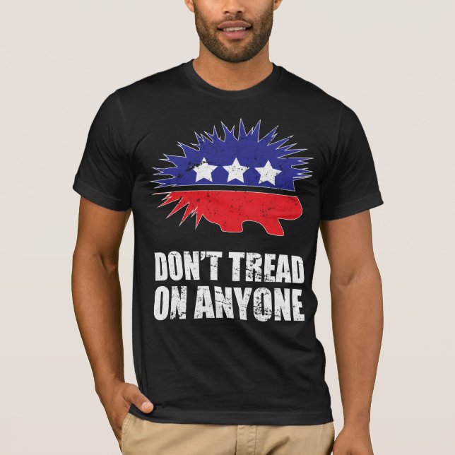 Camiseta Libertarian Porcupine logo Don't Tread on Anyone (Anverso)