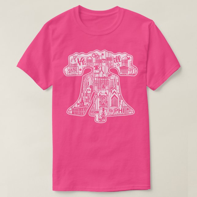 Camiseta Liberty Bell Philly City Skyline Philadelphia Art (Diseño del anverso)