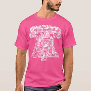 Camiseta Liberty Bell Philly City Skyline Philadelphia Art