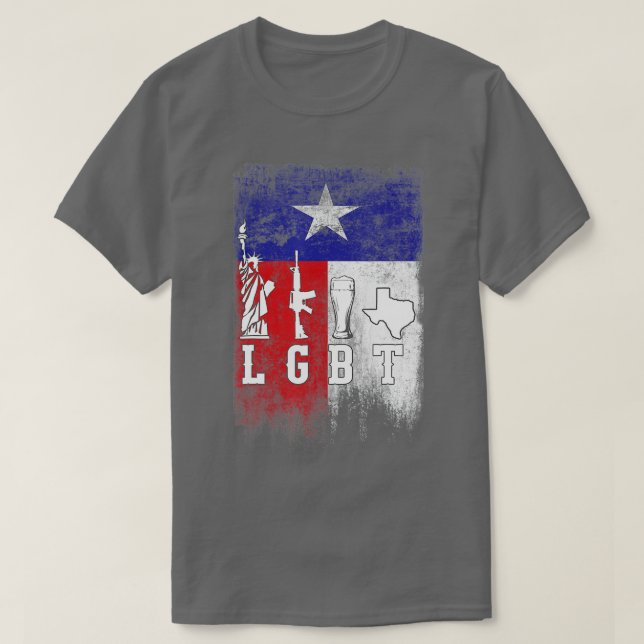 Camiseta Liberty Guns Beer Texas LGB Pride (Diseño del anverso)