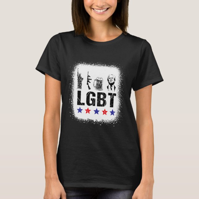 Camiseta Liberty Guns Beer Trump Funny Lgbt (Anverso)