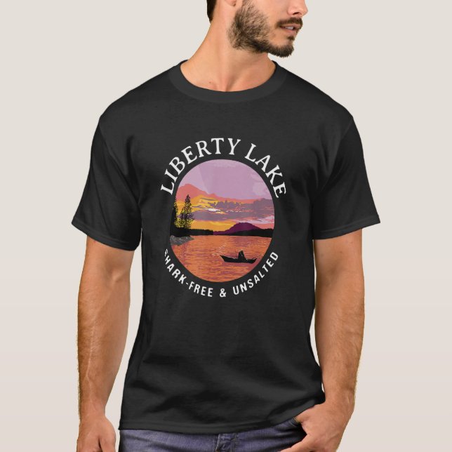 Camiseta Liberty Lake Shark-Free and Unsalak Sayi (Anverso)