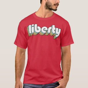 Camiseta Liberty Retro Rainbow Typography Style anticuado