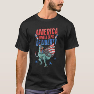 Camiseta Libertysaurus Rex America Sweet Land Of Liberty 4t