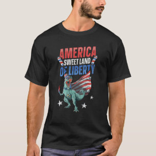 Camiseta Libertysaurus Rex America Sweet Land Of Liberty 4t