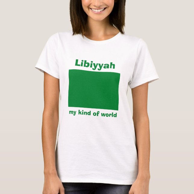 Camiseta Libia Bandera + Mapa + Texto (Anverso)