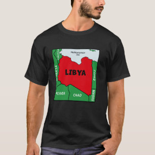 Camiseta Libia Mapa político con colores de bandera. Compañ