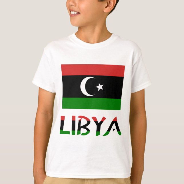 Camiseta Libia y Bandera de Libia (Anverso)