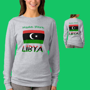 Camiseta Libia y personalización verde de la bandera libia 