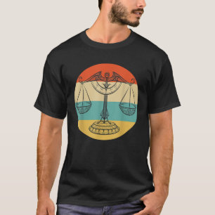Camiseta Libra Art Zodiac Rótulo Escala de la justicia B