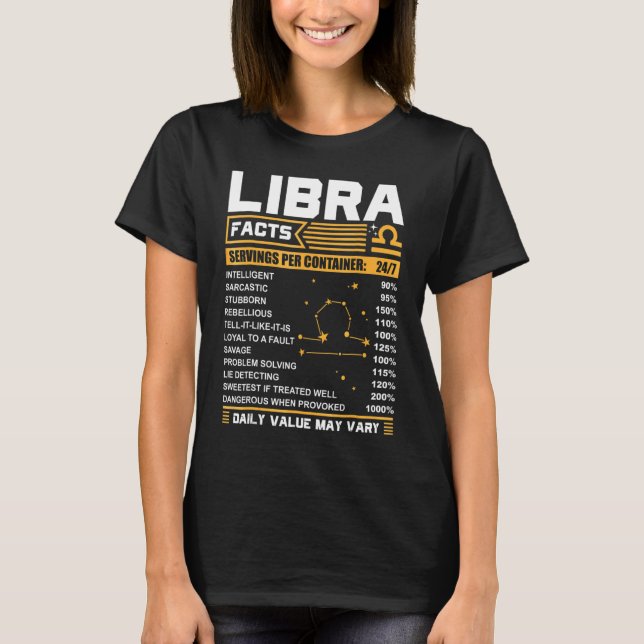 Camiseta Libra Birthday Libra Facts (Anverso)