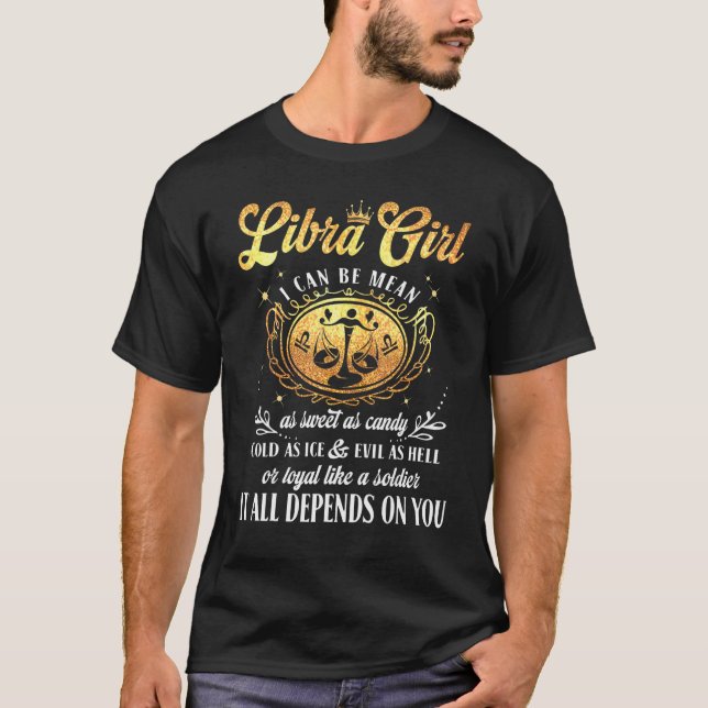 Camiseta Libra Chica Puedo Ser Tan Dulce Como Candy Birthda (Anverso)
