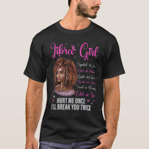 Camiseta Libra Chica Reina negra Zodiac cumpleaños afro-nat