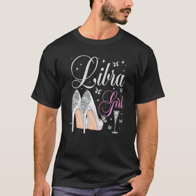 Camiseta Libra Chica Septiembre Cumpleaños Partido Zodiac (Anverso)