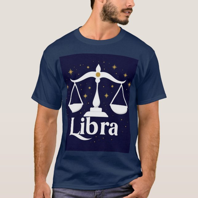 Camiseta ♎ Libra Estilo Zodiaco Para Ropa De Astrología Dia (Anverso)