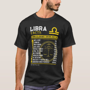 Camiseta Libra Hechos Impresionante Rótulo Zodiaco Libra Cu