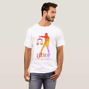 Camiseta Libra la astrología de las escalas Zodiac rojo y N