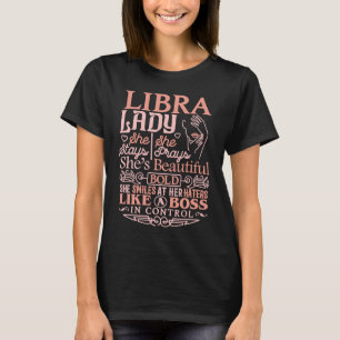 Camiseta Libra Lady Astrología Rótulo Zodiac Chica de la mu