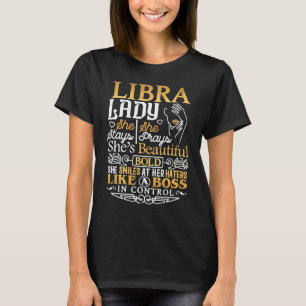 Camiseta Libra Lady Astrología Rótulo Zodiac Chica de la mu