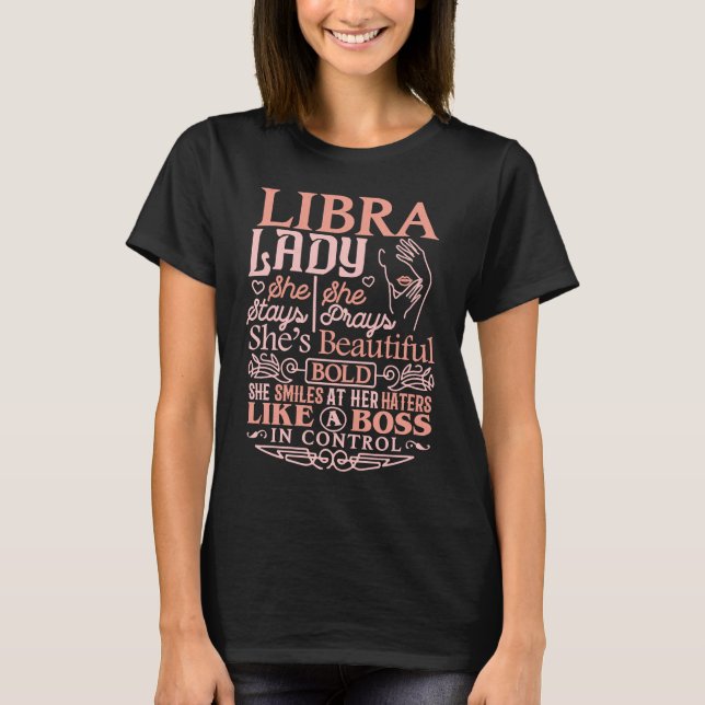 Camiseta Libra Lady  Astrology Zodiac Sign Libra Woman Girl (Anverso)