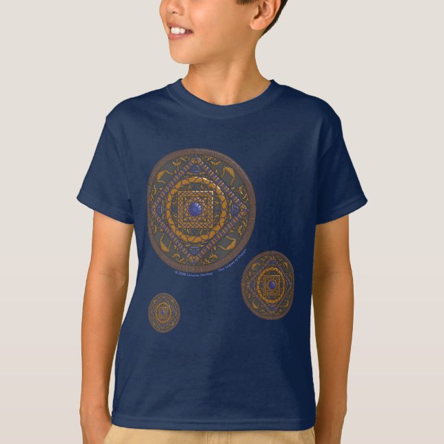Camiseta Libra Mandala Kid's and Baby Dark Shirt (Anverso)