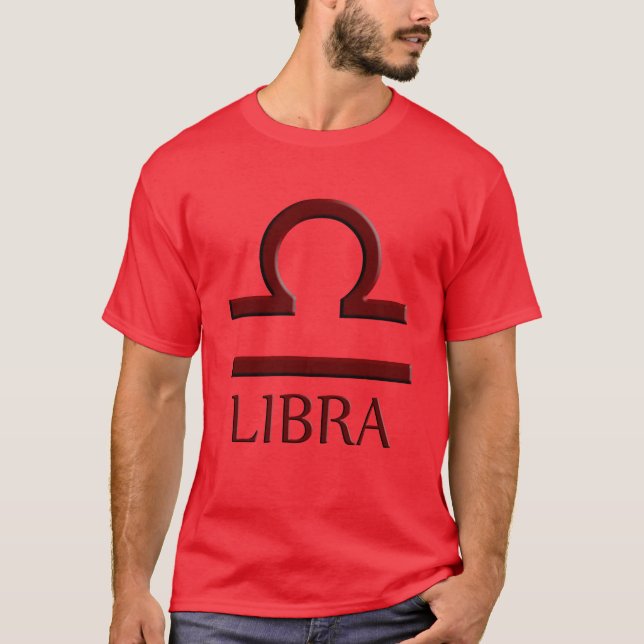 Camiseta Libra Mens Red T-Shirt (Anverso)