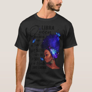 Camiseta Libra Queen Afro Melanin Chica Regalo de cumpleaño