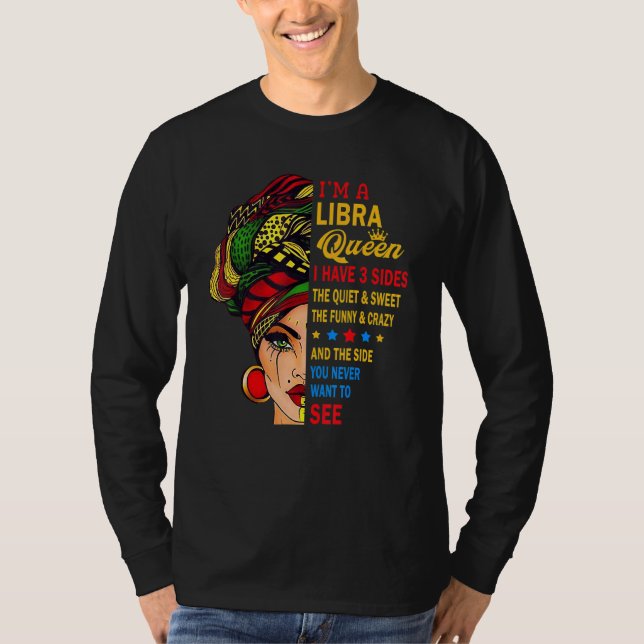 Camiseta Libra Queens Are Born In September 23 October 22 (Anverso)