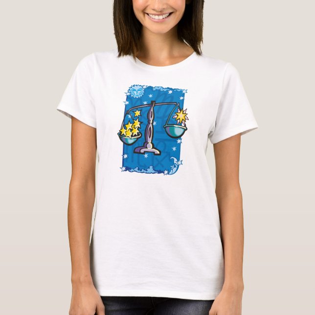 Camiseta Libra Scales pesando estrellas (Anverso)