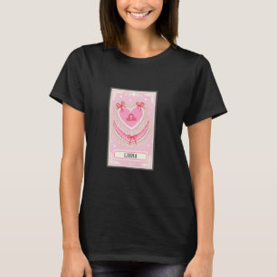 Camiseta Libra Zodiac Tarjeta de Rótulo Girly Coquette Bow 