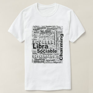 Camiseta Libra Zodiac Word Cloud Inspiración