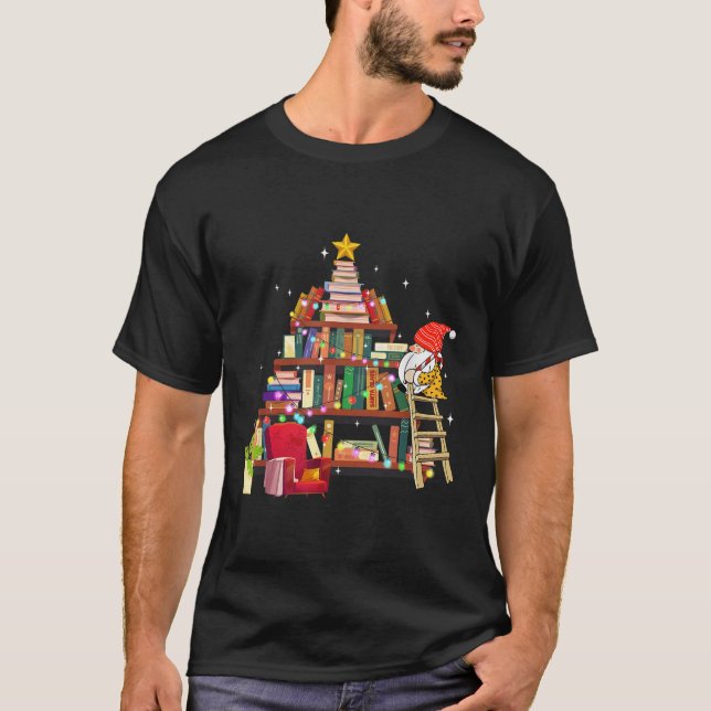 Camiseta Librarian And Book Lover Christmas Library Tree Li (Anverso)