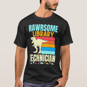 Camiseta Librarian Awesome Library Technician Dinosaur Book