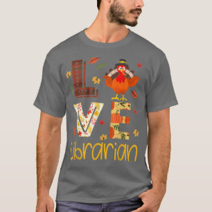 Camiseta Librarian Library Science Fall Thanksgiving Love