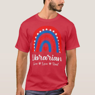 Camiseta Librarian Library Squad Book Lover Rainbow Cute Li