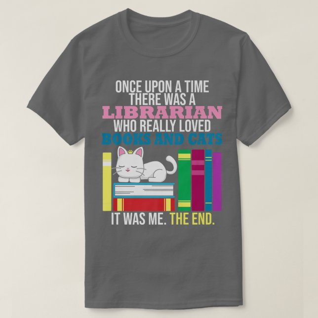 Camiseta Librarian Loved Books And Cats Reading Bookworm  (Diseño del anverso)