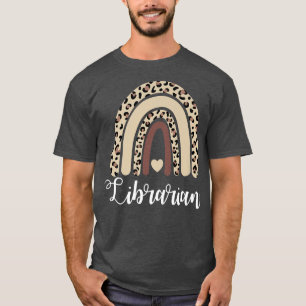 Camiseta Librarian Rainbow Boho Leopard Library Book Lover 